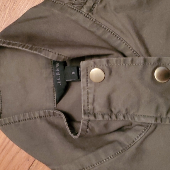 NWOT J Crew Women's Field Jacket Ruched-Sleeve Army Fatigue Green  S - Picture 2 of 8